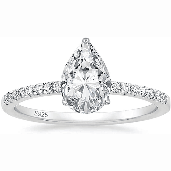 3.0 CT Pear Moissanite Pave Setting Engagement Ring - farrellouise