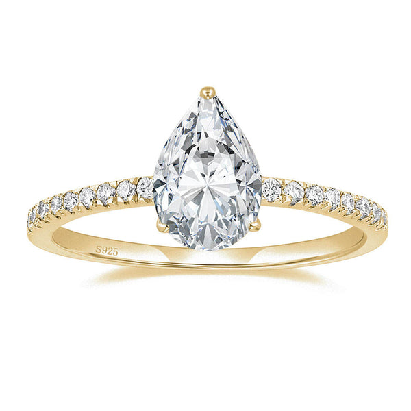 3.0 CT Pear Moissanite Pave Setting Engagement Ring - farrellouise