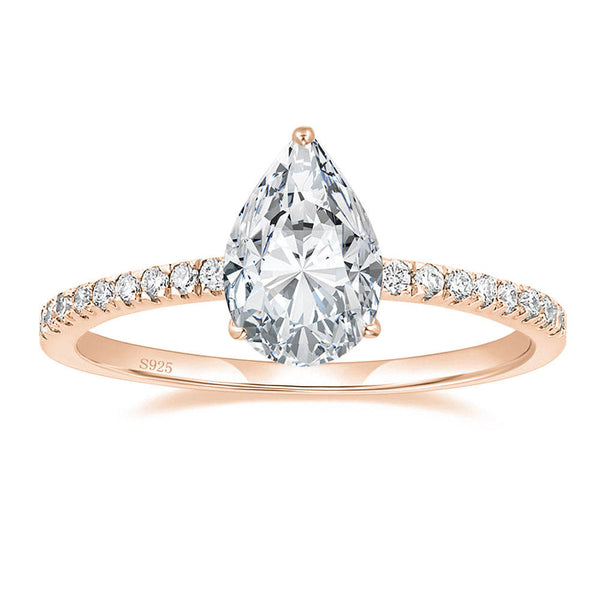 3.0 CT Pear Moissanite Pave Setting Engagement Ring - farrellouise