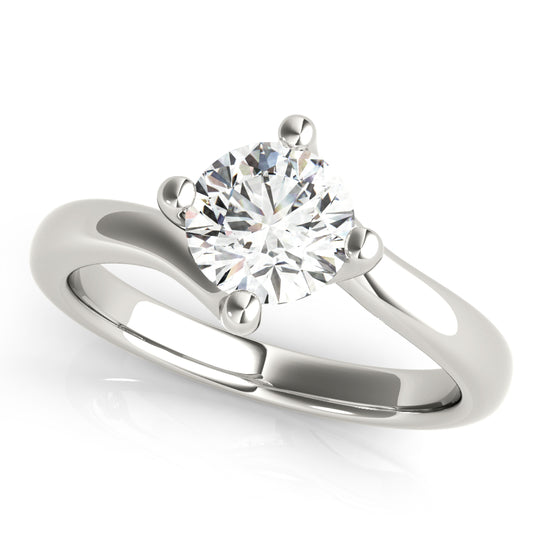 1.0 CT Round Shaped Moissanite Engagement Ring In Solitaire