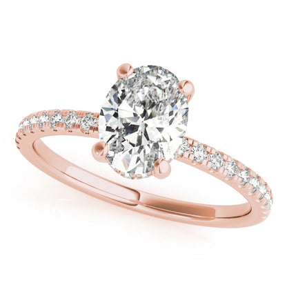 1.0 CT Oval Shaped Moissanite Engagement Ring In Hidden Halo