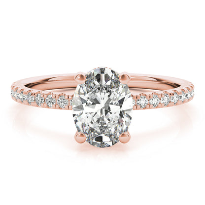 1.0 CT Oval Shaped Moissanite Engagement Ring In Hidden Halo