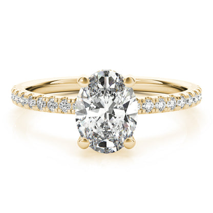 1.0 CT Oval Shaped Moissanite Engagement Ring In Hidden Halo