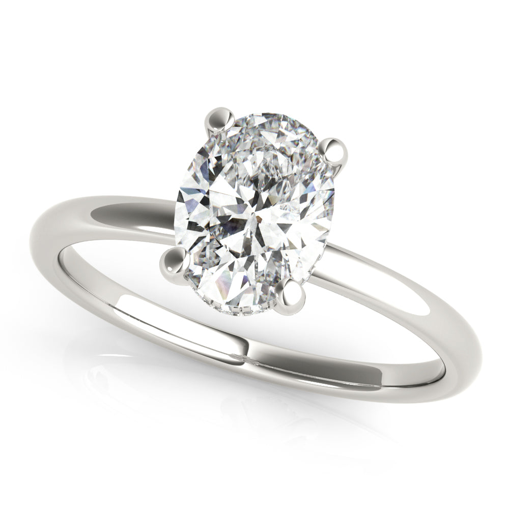 2.0 CT Oval Shaped Moissanite Engagement Ring In Hidden Halo