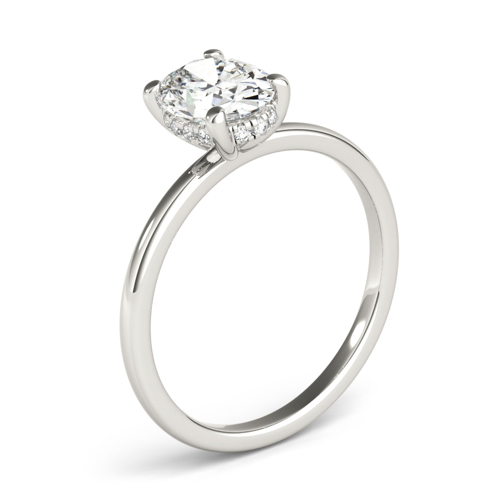 2.0 CT Oval Shaped Moissanite Engagement Ring In Hidden Halo