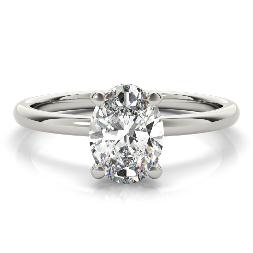 2.0 CT Oval Shaped Moissanite Engagement Ring In Hidden Halo