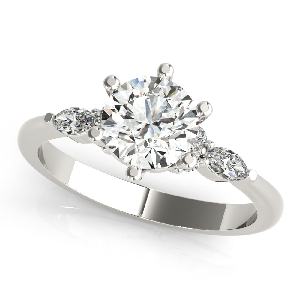 1.20 CT Round Shaped Moissanite Engagement Ring In Three Stone