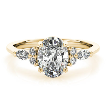 2.0 CT Oval Shaped Moissanite Engagement Ring In Cluster