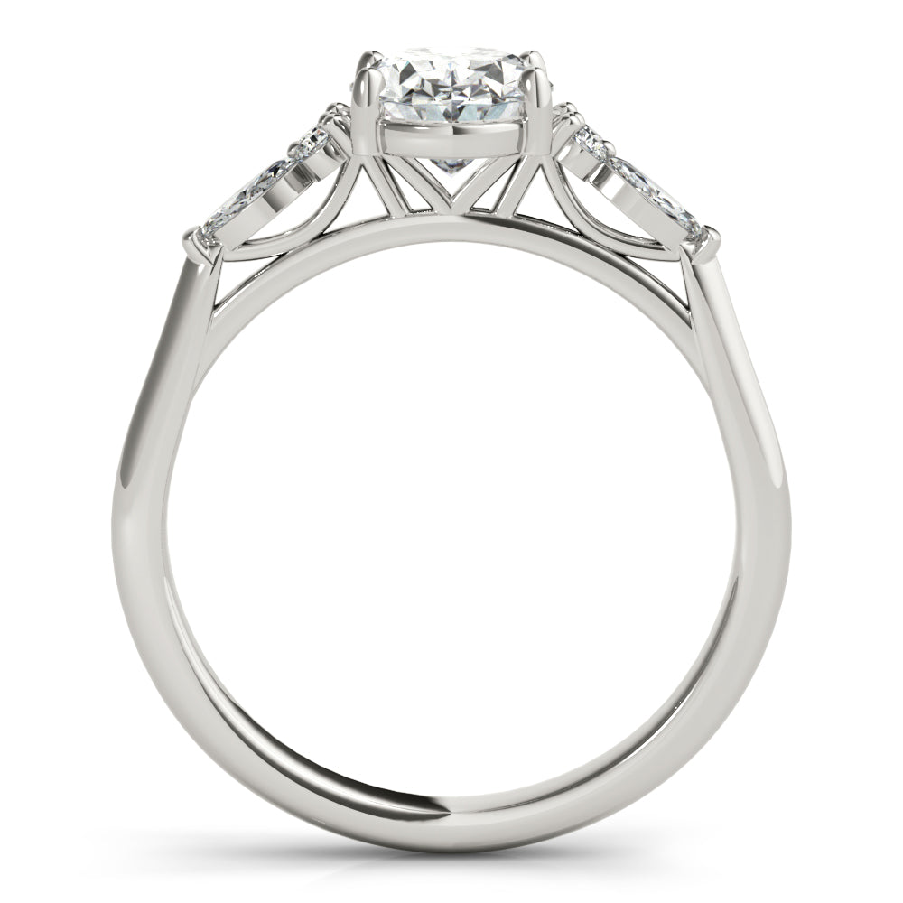 2.0 CT Oval Shaped Moissanite Engagement Ring In Cluster