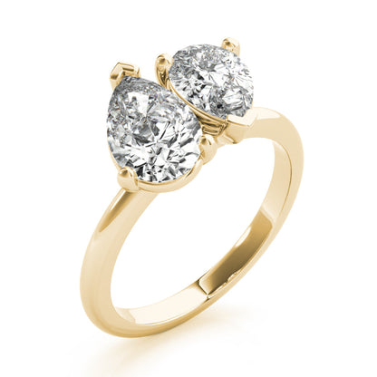 2.5 CT Pear & Marquise Shaped Moissanite Ring In Two Stone Design