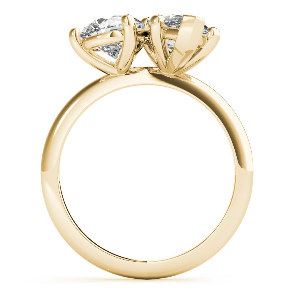 2.5 CT Pear & Marquise Shaped Moissanite Ring In Two Stone Design