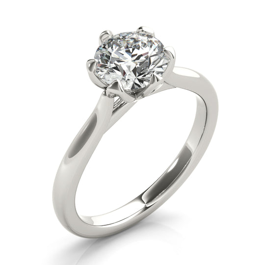 1.0 CT Round Shaped Moissanite Engagement Ring In Solitaire