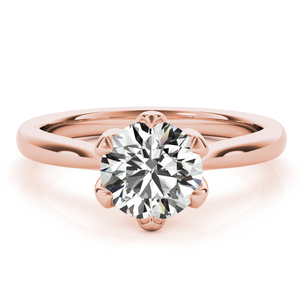 1.0 CT Round Shaped Moissanite Engagement Ring In Solitaire