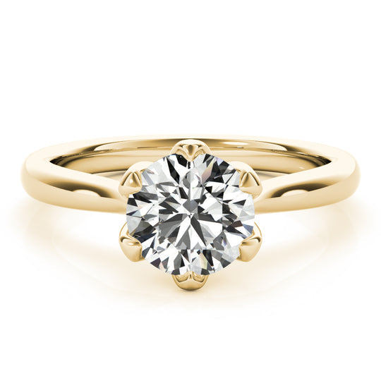 1.0 CT Round Shaped Moissanite Engagement Ring In Solitaire