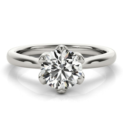 1.0 CT Round Shaped Moissanite Engagement Ring In Solitaire