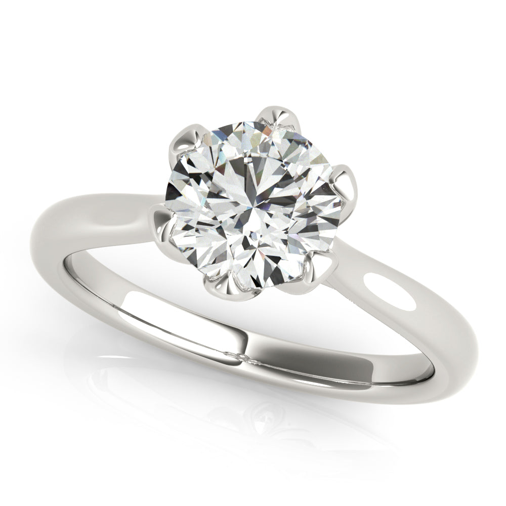 1.0 CT Round Shaped Moissanite Engagement Ring In Solitaire