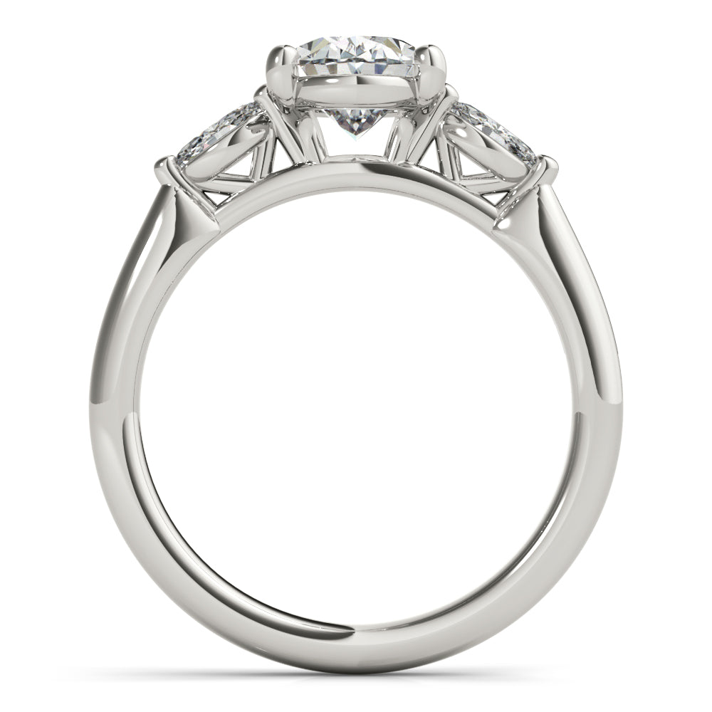 1.0 CT Oval Shaped Moissanite Engagement Ring In Three Stone