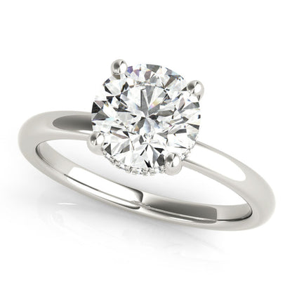 1.50 CT Round Shaped Moissanite Engagement Ring In Hidden Halo