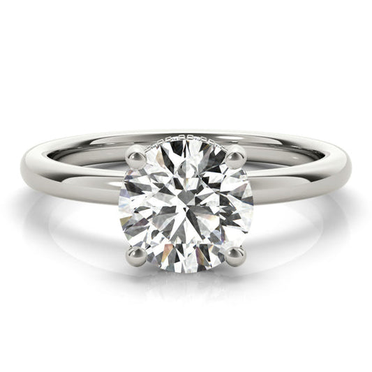 1.50 CT Round Shaped Moissanite Engagement Ring In Hidden Halo