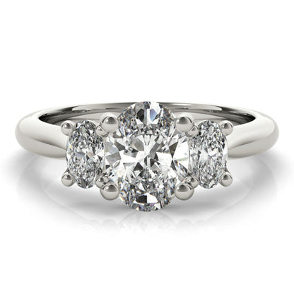 2.0 CT Oval Shaped Moissanite Engagement Ring In Three Stone