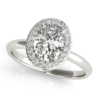 1.50 CT Oval Shaped Moissanite Engagement Ring In Halo Design