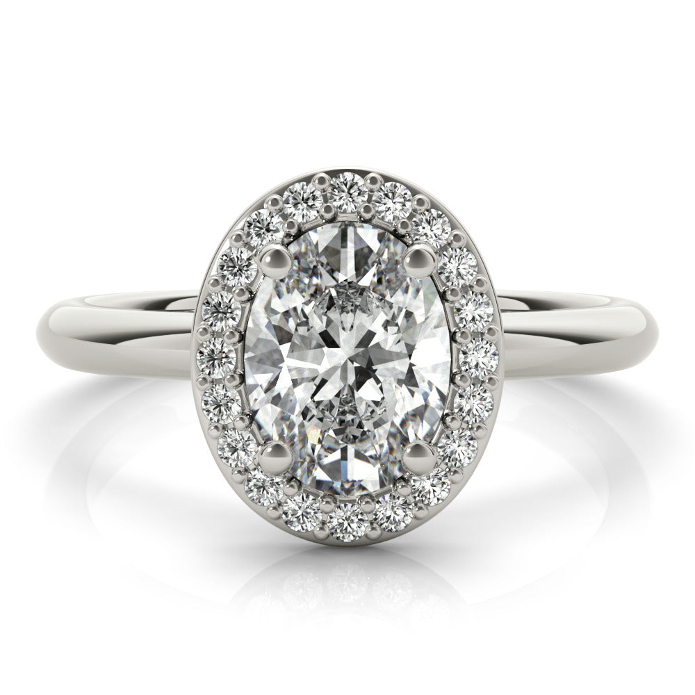 1.50 CT Oval Shaped Moissanite Engagement Ring In Halo Design