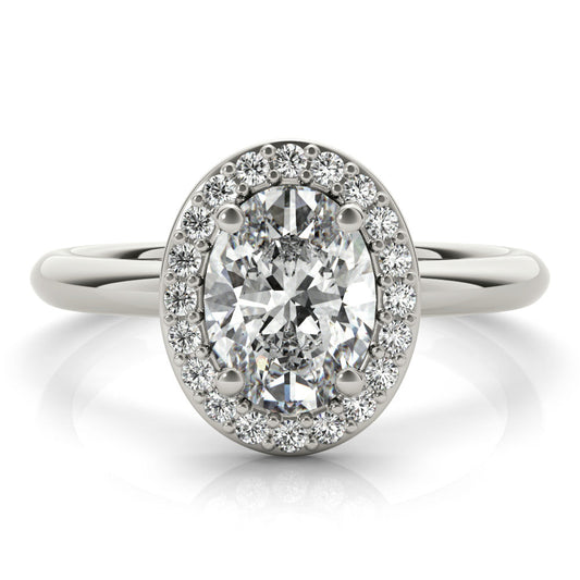 1.50 CT Oval Shaped Moissanite Engagement Ring In Halo Design