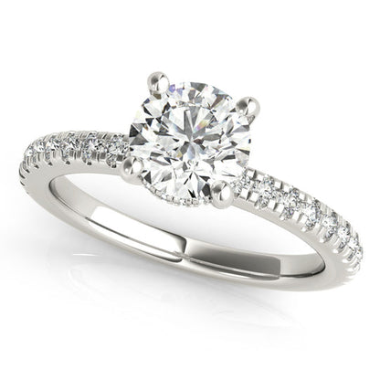 1.50 CT Round Shaped Moissanite Engagement Ring In Hidden Halo