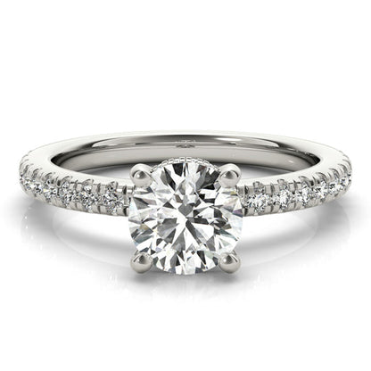 1.50 CT Round Shaped Moissanite Engagement Ring In Hidden Halo