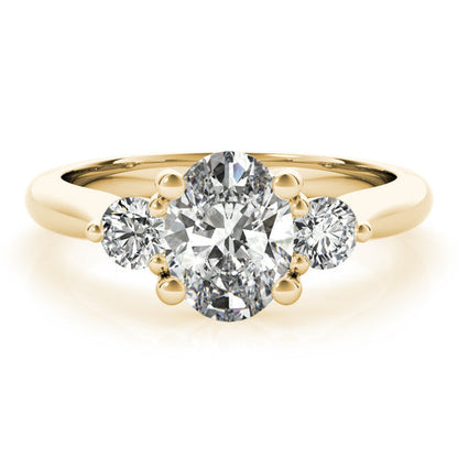 1.0 CT Oval Shaped Moissanite Engagement Ring In Three Stone