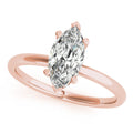 1 CT Marquise Shaped Moissanite Engagement Ring In Hidden Halo Design