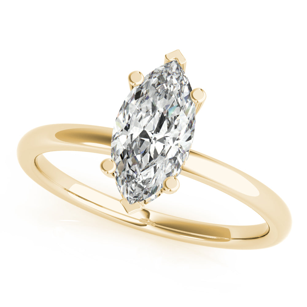 1 CT Marquise Shaped Moissanite Engagement Ring In Hidden Halo Design