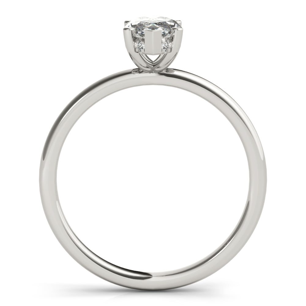 1 CT Marquise Shaped Moissanite Engagement Ring In Hidden Halo Design