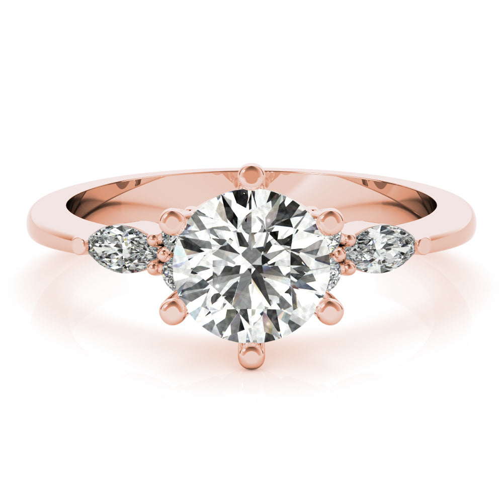 1.20 CT Round Shaped Moissanite Engagement Ring In Three Stone