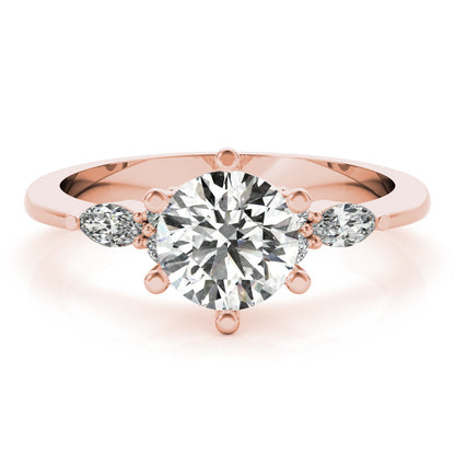 1.20 CT Round Shaped Moissanite Engagement Ring In Three Stone