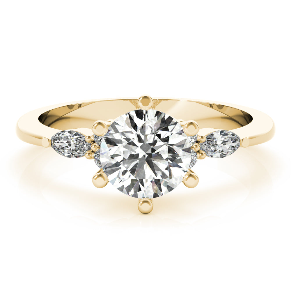 1.20 CT Round Shaped Moissanite Engagement Ring In Three Stone