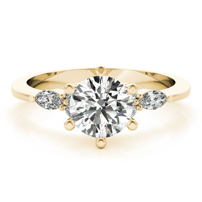 1.20 CT Round Shaped Moissanite Engagement Ring In Three Stone