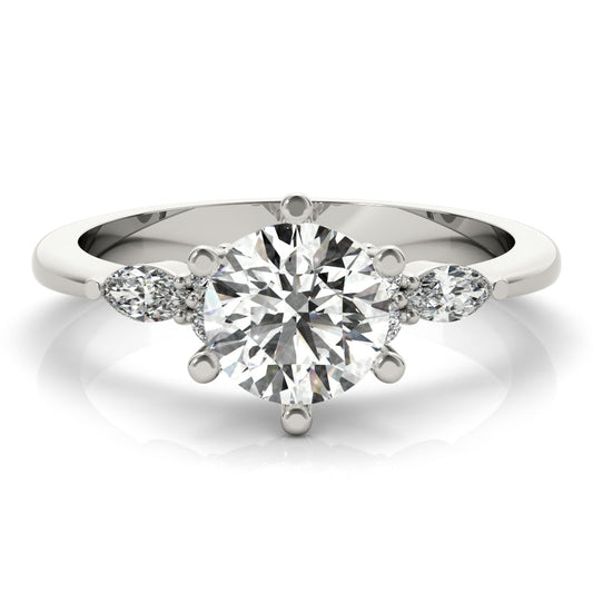 1.20 CT Round Shaped Moissanite Engagement Ring In Three Stone