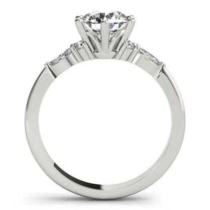 1.20 CT Round Shaped Moissanite Engagement Ring In Three Stone