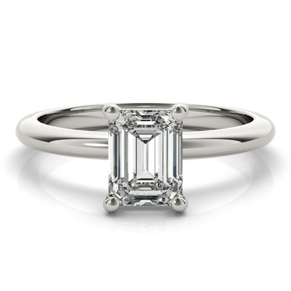 1.50 CT Emerald Shaped Moissanite Engagement Ring In Solitaire