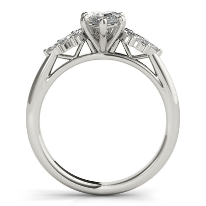 2 CT Pear Shaped Moissanite Engagement Ring In Cluster Design