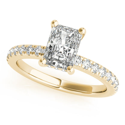 1 CT Radiant Shaped Moissanite Engagement Ring In Halo Design