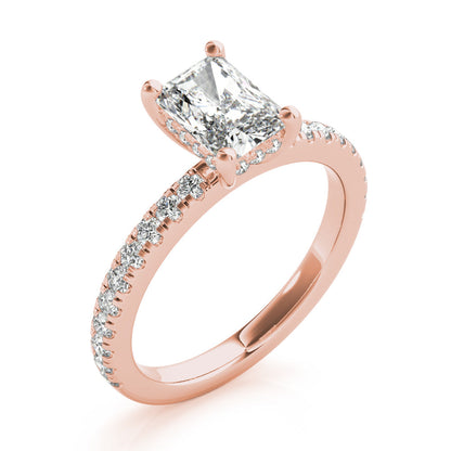 1 CT Radiant Shaped Moissanite Engagement Ring In Halo Design