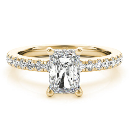 1 CT Radiant Shaped Moissanite Engagement Ring In Halo Design