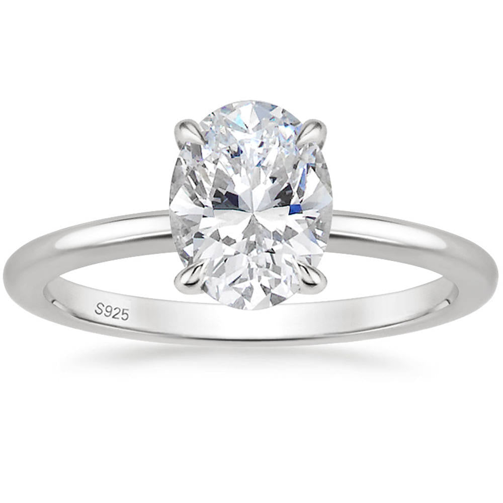 2.0 CT Oval Moissanite Solitaire Engagement Ring - farrellouise