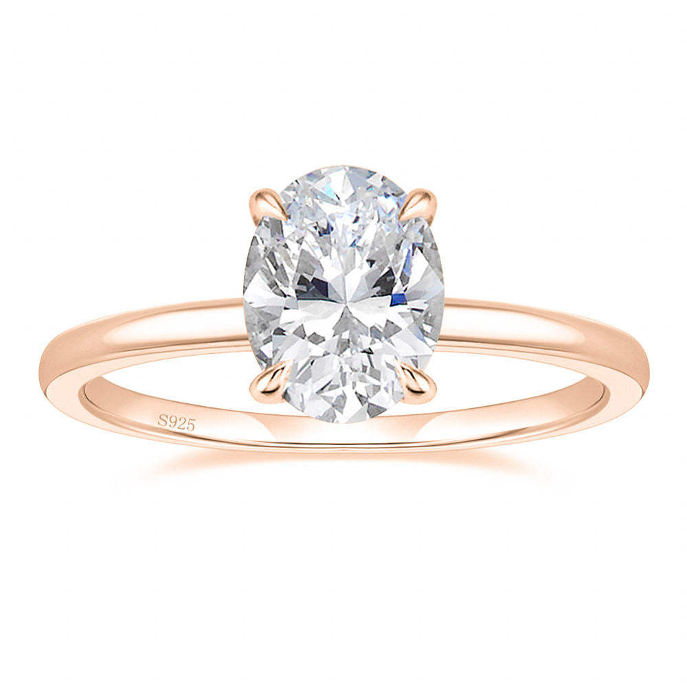 2.0 CT Oval Moissanite Solitaire Engagement Ring - farrellouise