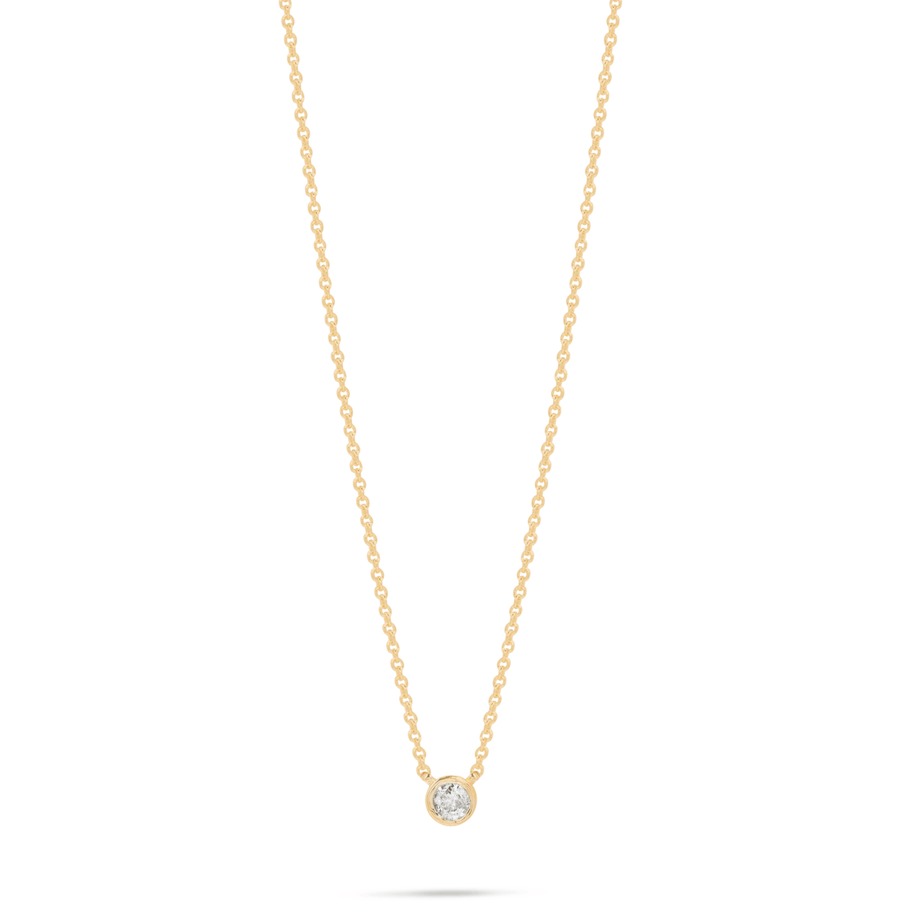 0.10 Carats Round Shape Moissanite Bezel Necklace