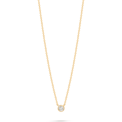 0.10 Carats Round Shape Moissanite Bezel Necklace