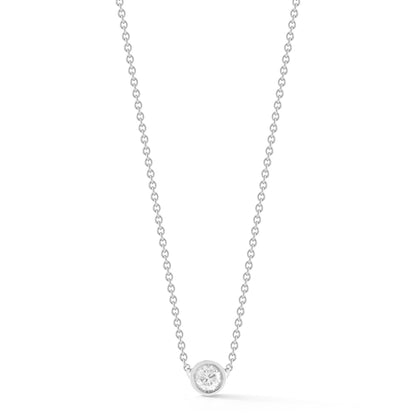 0.10 Carats Round Shape Moissanite Bezel Necklace