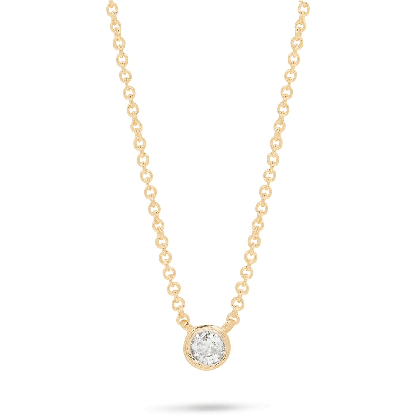 0.10 Carats Round Shape Moissanite Bezel Necklace